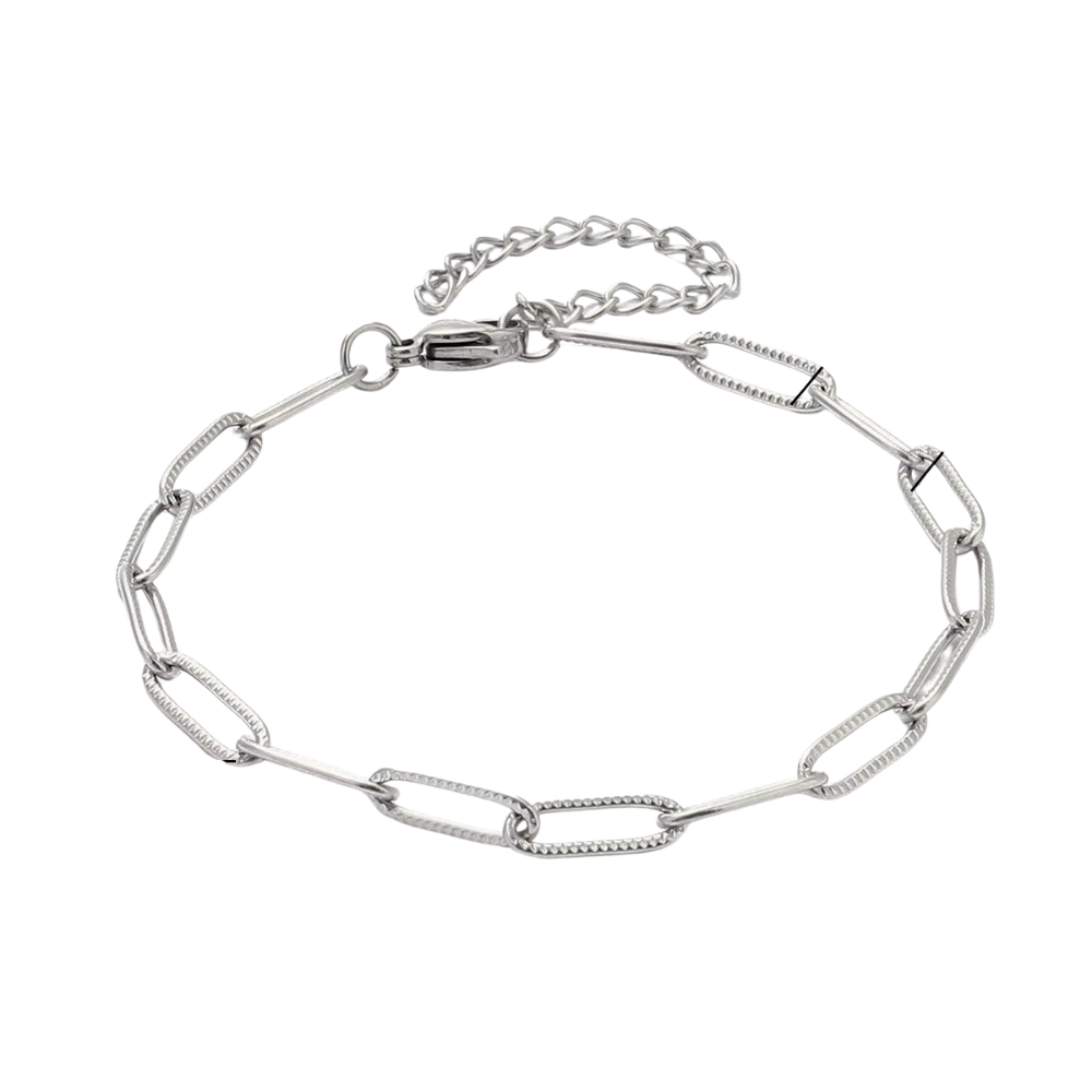 Shiny Classic Paperclip Charm Bracelet