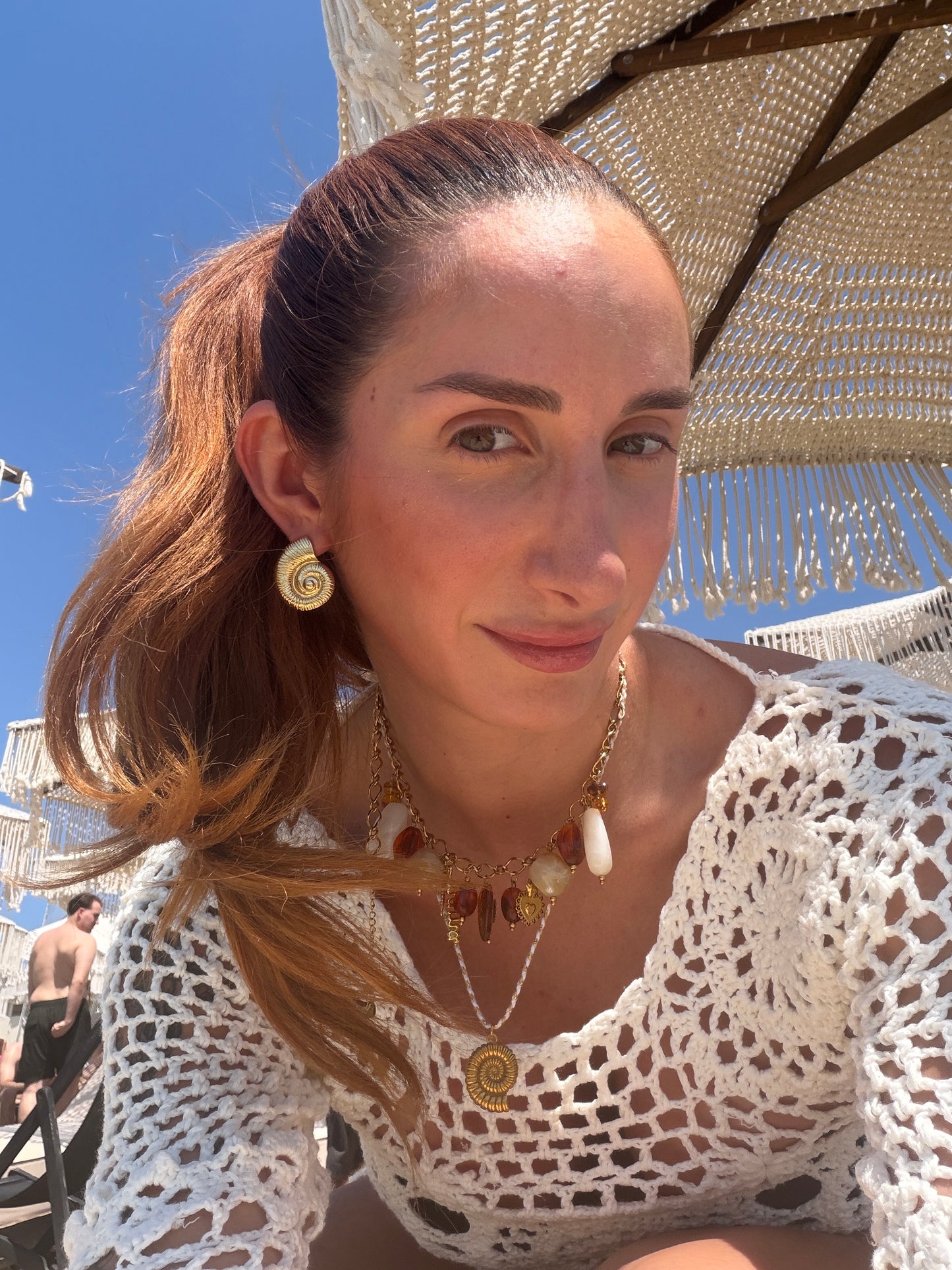 Gold shell earrings