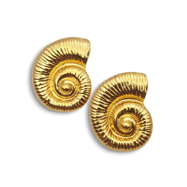Gold shell earrings