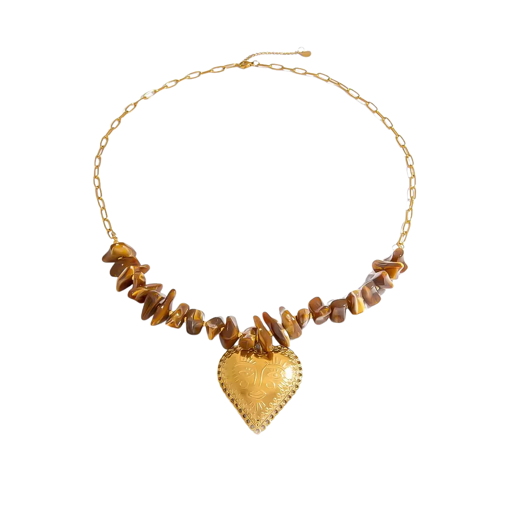 Tiger Eye Heart Necklace