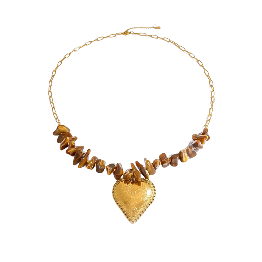 Tiger Eye Heart Necklace