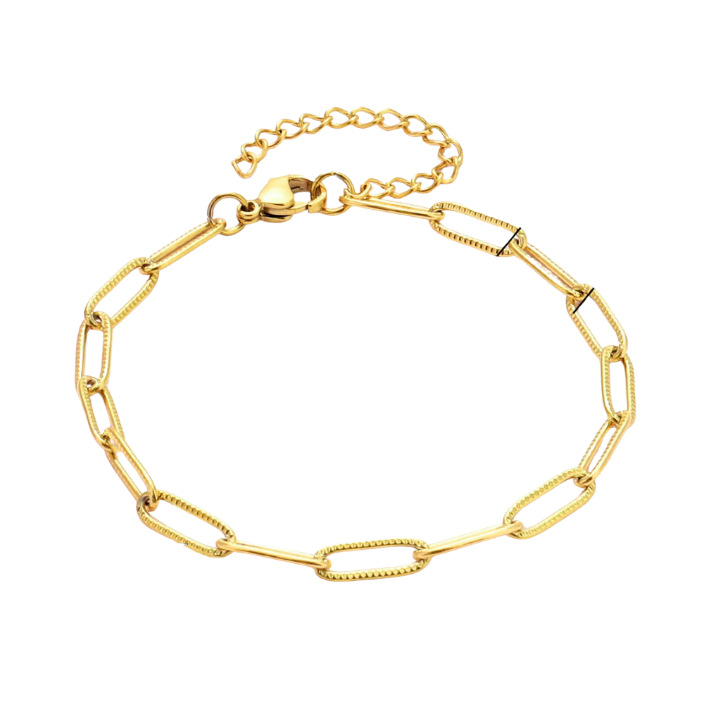 Shiny Classic Paperclip Charm Bracelet