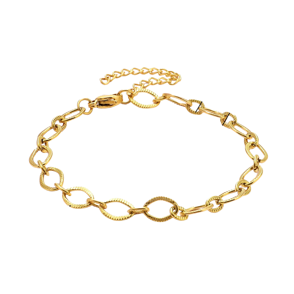 Textured Paperclip Charm Bracelet