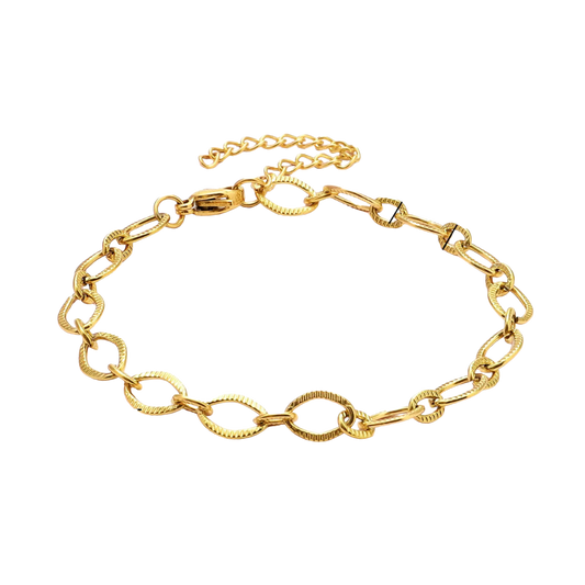 Textured Paperclip Charm Bracelet