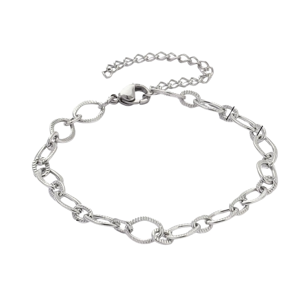 Textured Paperclip Charm Bracelet