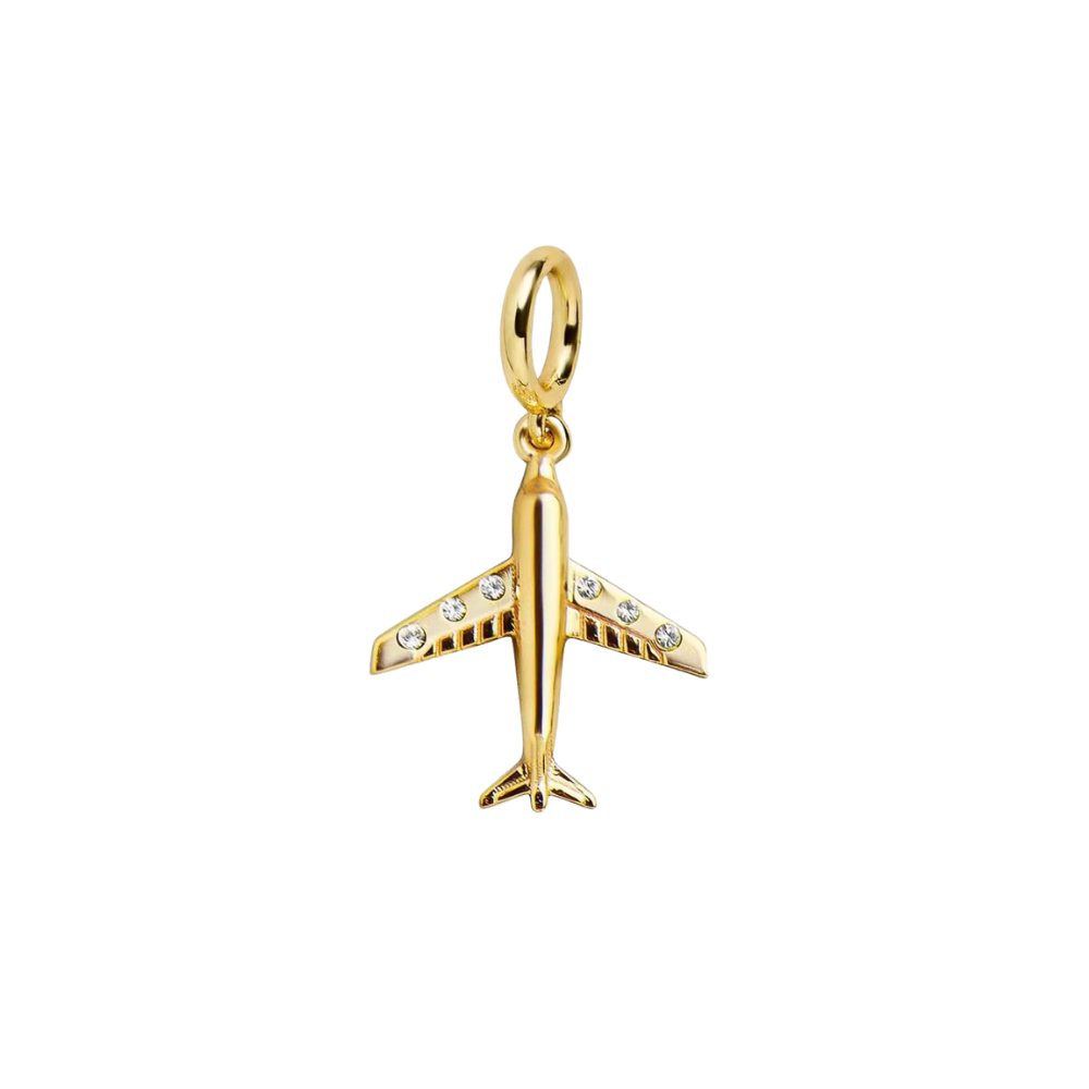 Airplane Zircon Charm