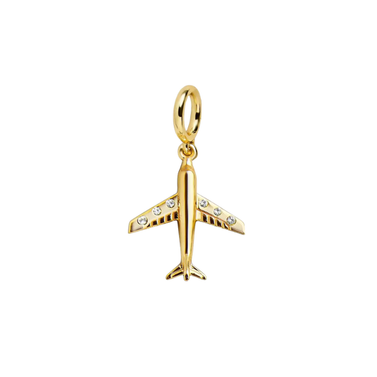 Airplane Zircon Charm