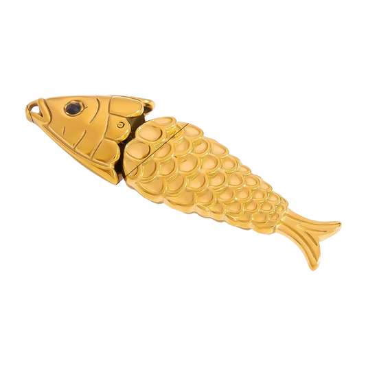 Gold Sardine Fish Charm