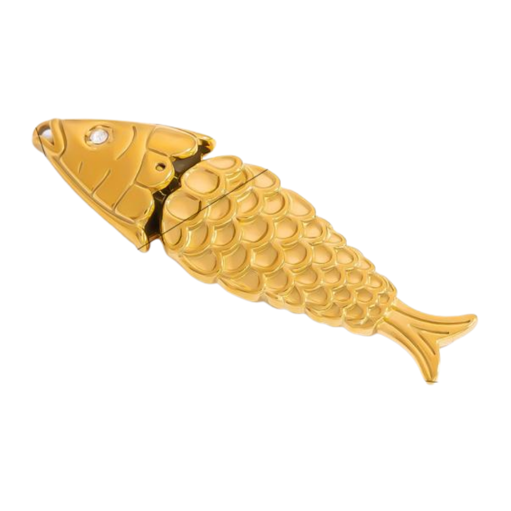 Gold Sardine Fish Charm