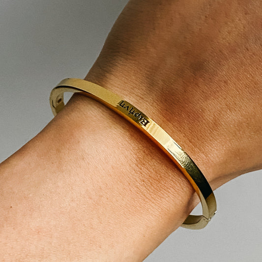 personalized bracelet in gold stainless steel " name: eirini" "